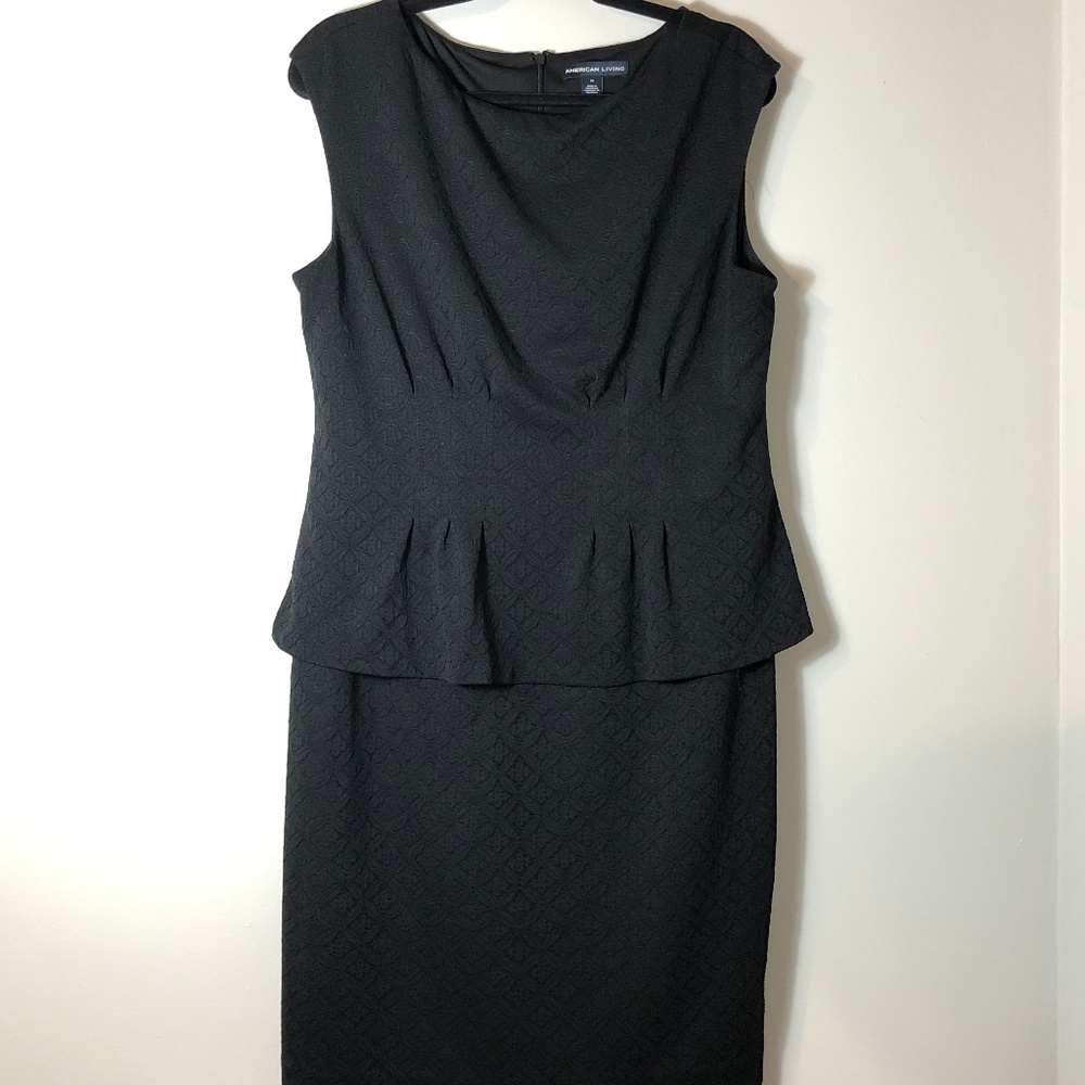 American Living Black Peplum Sleeveless Dress - 16